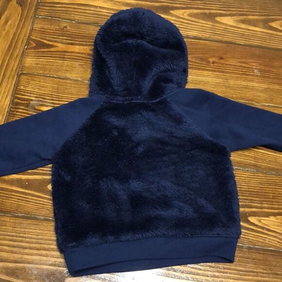 GAP Fuzzy Bear Navy Blue Baby Hoodie Size 12-18 mo - Picture 4 of 4